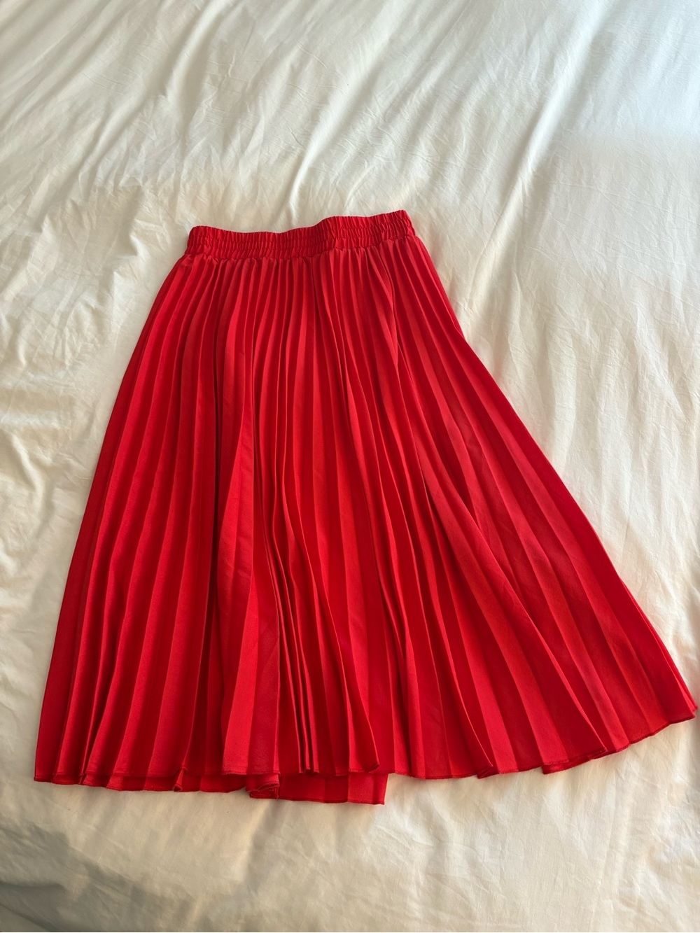 Tahari NEW Red Pleated A-Line Skirt
